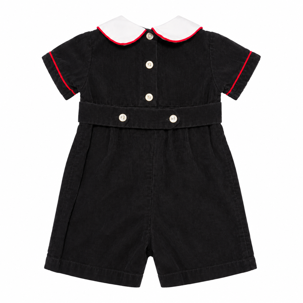 12M Anavani Navy Blue Cord Nutcracker Smocked Romper