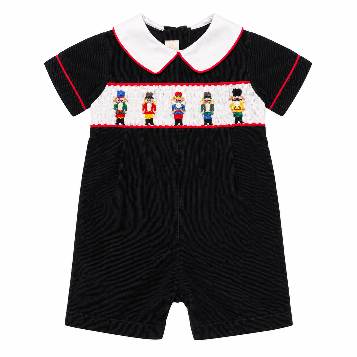 12M Anavani Navy Blue Cord Nutcracker Smocked Romper