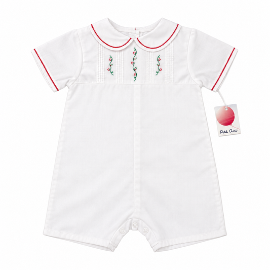 12M Petit Ami White Christmas Romper