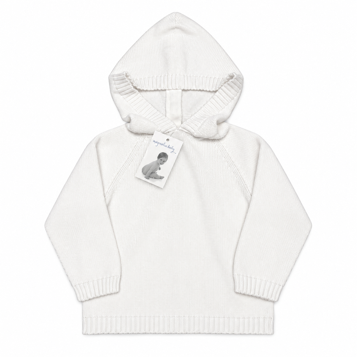 24M Magnolia Baby White Zip Back Hoodie Sweater
