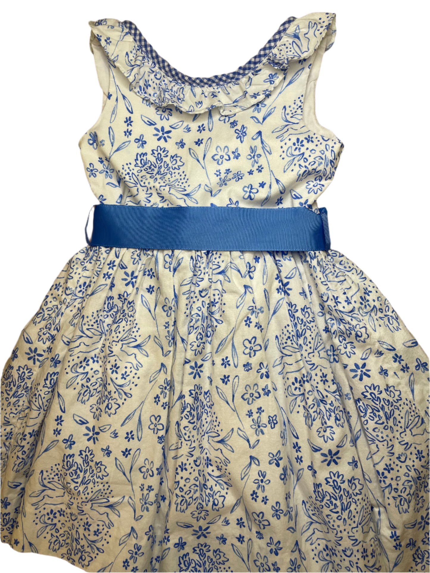 2T Bailey Boys Blue Toile Bunny Dress