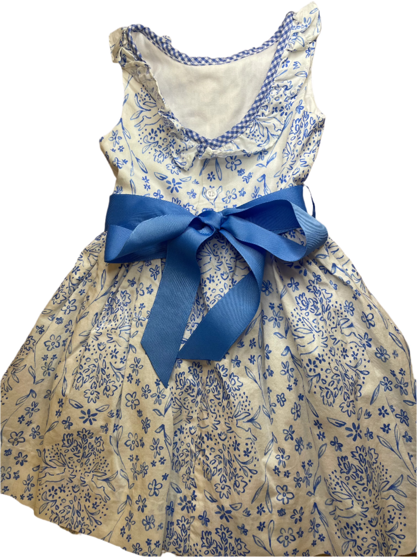 2T Bailey Boys Blue Toile Bunny Dress