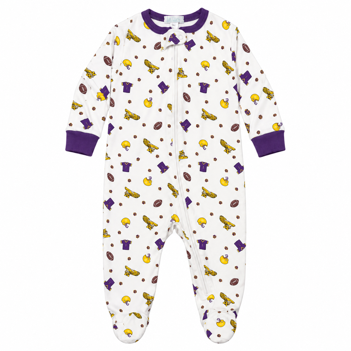 12M La Luna LSU Football Zip Up Jammie’s