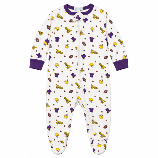 12M La Luna LSU Football Zip Up Jammie’s