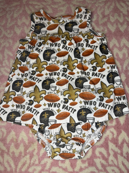 18/24M Lil Lagniappe Who Dat Saints Dress