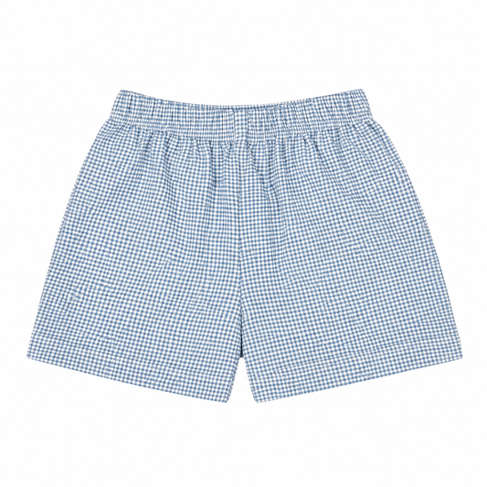 Hannah Kate Blue Petit Gingham Knit Shorts