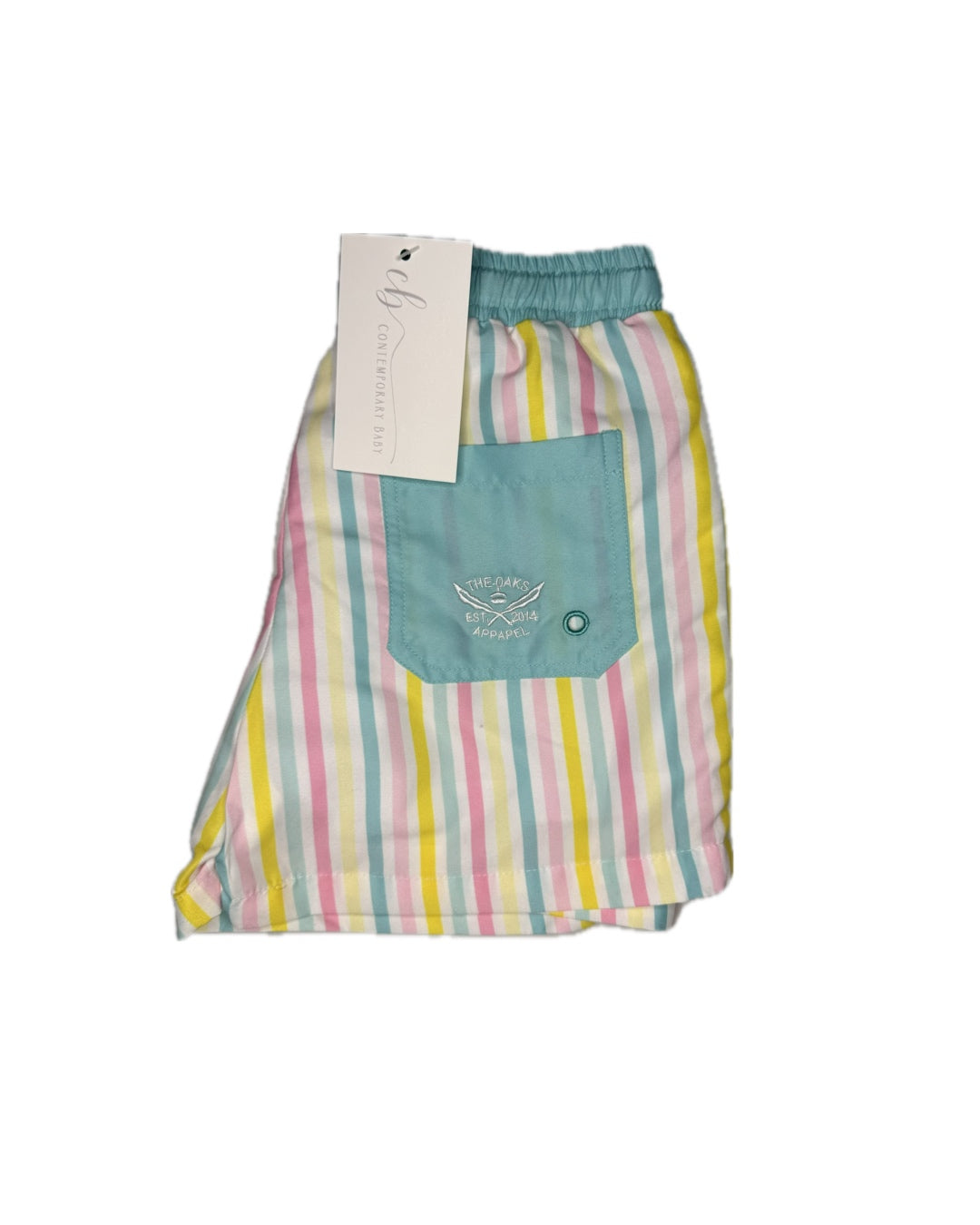 The Oaks Pastel Stripe Swim Trunks