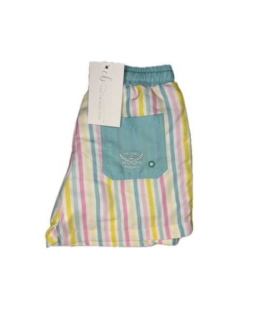 The Oaks Pastel Stripe Swim Trunks