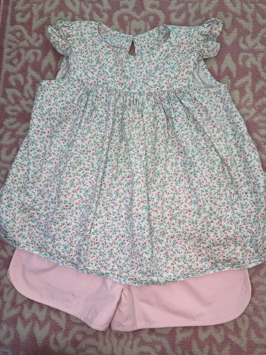 Sz 6/7 Hannah Kate + Eyelet & Ivy Floral Short Set