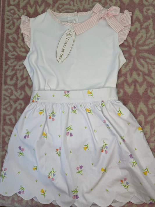 6X Lullaby Set Scalloped Tulip Skirt Set
