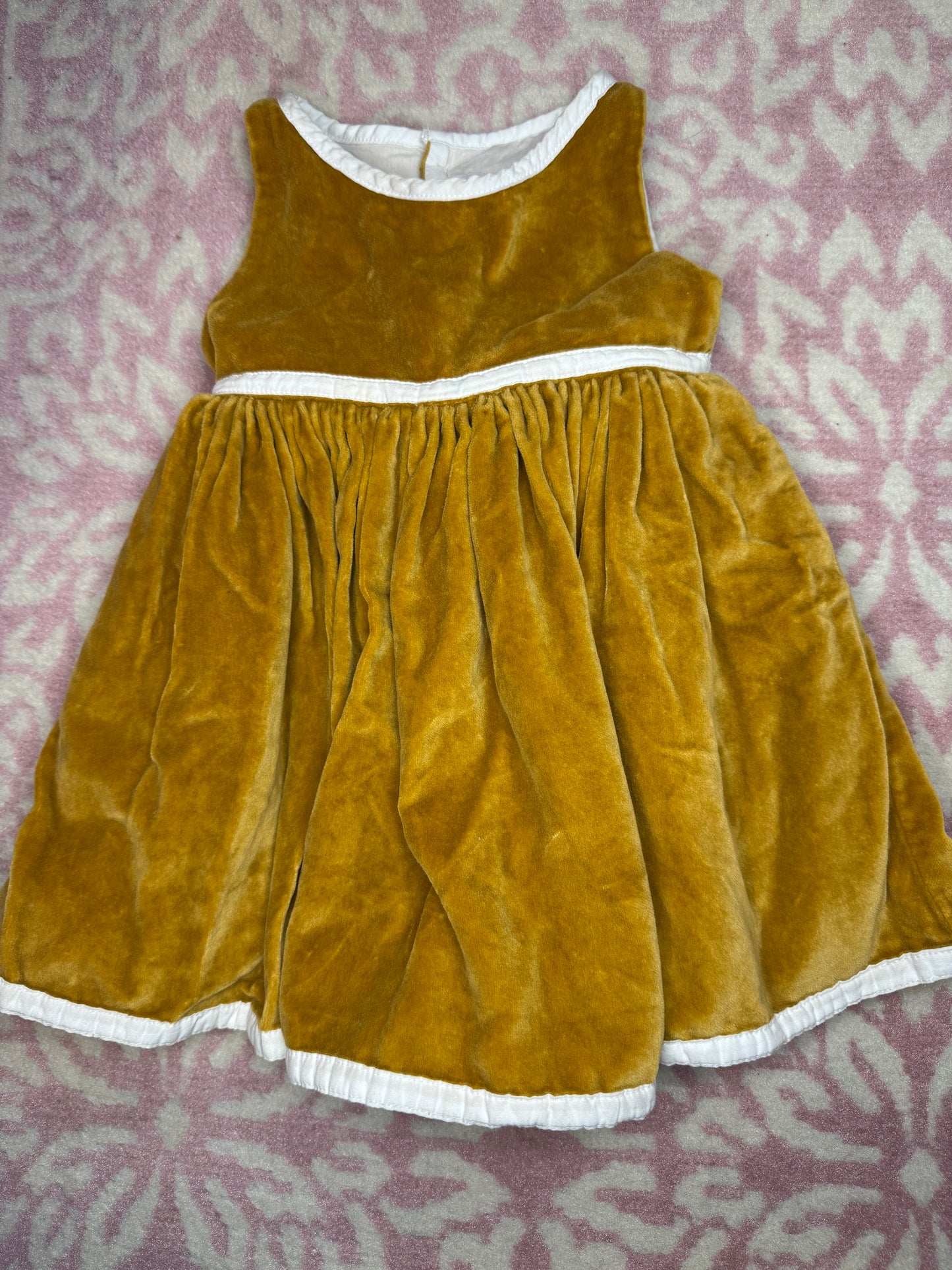 18M Well Dressed Wolf Mustard Yellow Velvet Dress