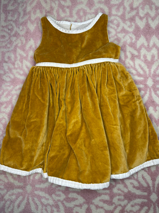 18M Well Dressed Wolf Mustard Yellow Velvet Dress