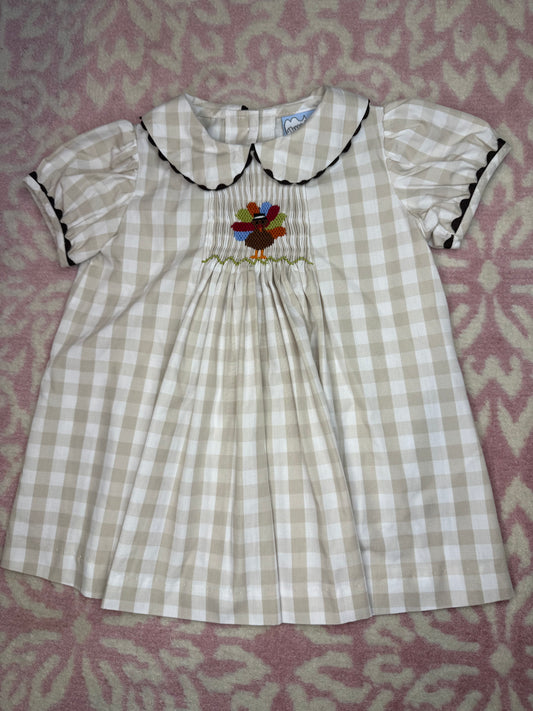 9M Three Sisters Smocked Turkey Dress