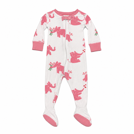 3/6M TBBC Noelle’s Night Night (footed) Pink Elephants