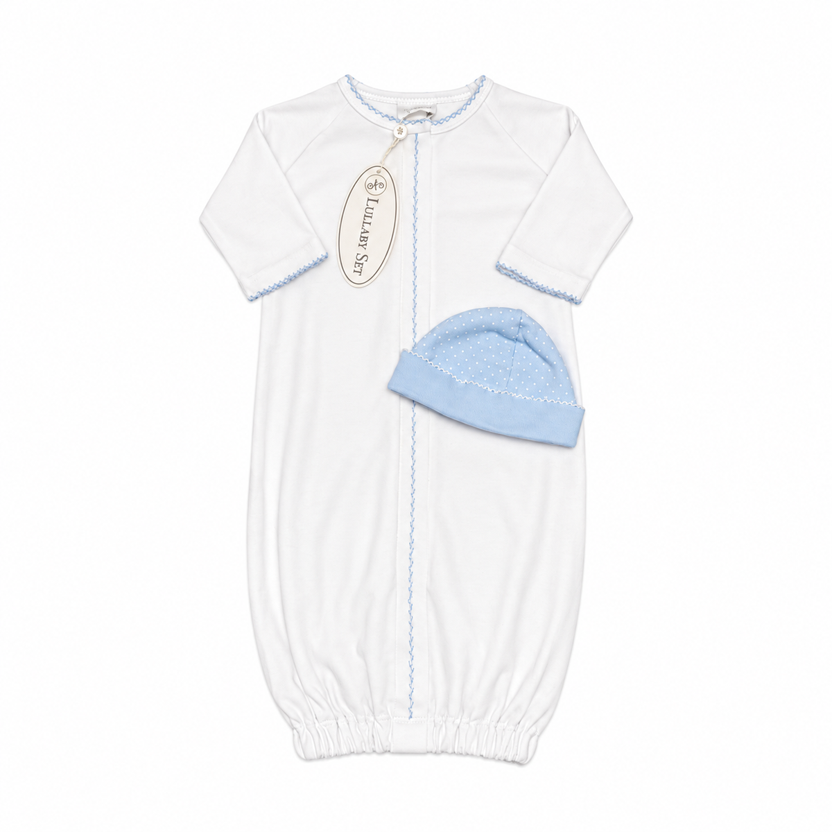 0/3M Lullaby Set Blue & White Daygown