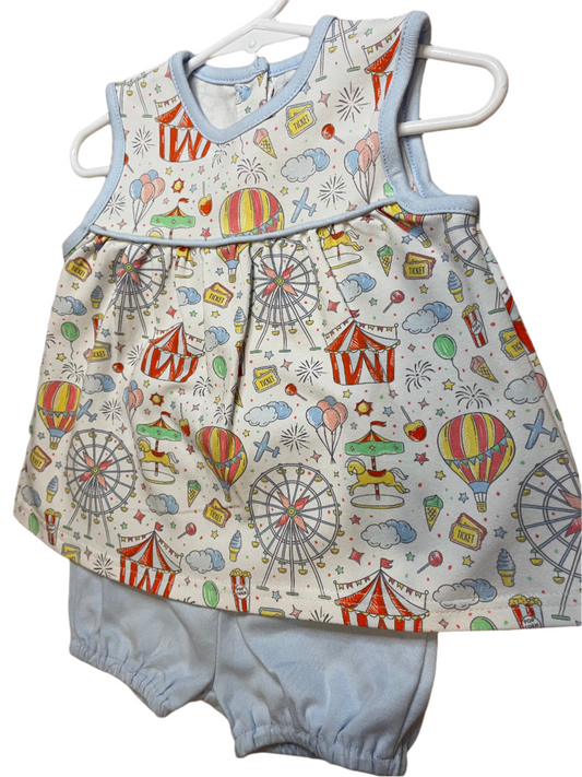 Sz 6M PBJ Circus Knit Bloomer Set