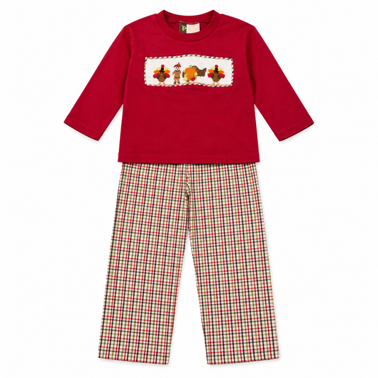 24M Banana Split Thanksgiving Smocked Pant Set