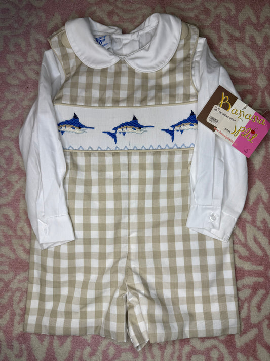 12/18M Banana Split + Bailey Boys Marlin Smocked Jon Jon Set