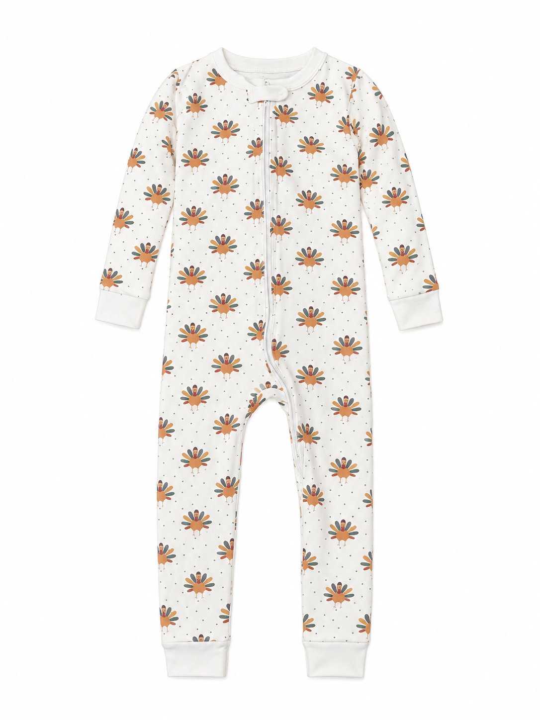 4T Smockingbird Turkey Zip Up Jammie’s “Fitz” Mono