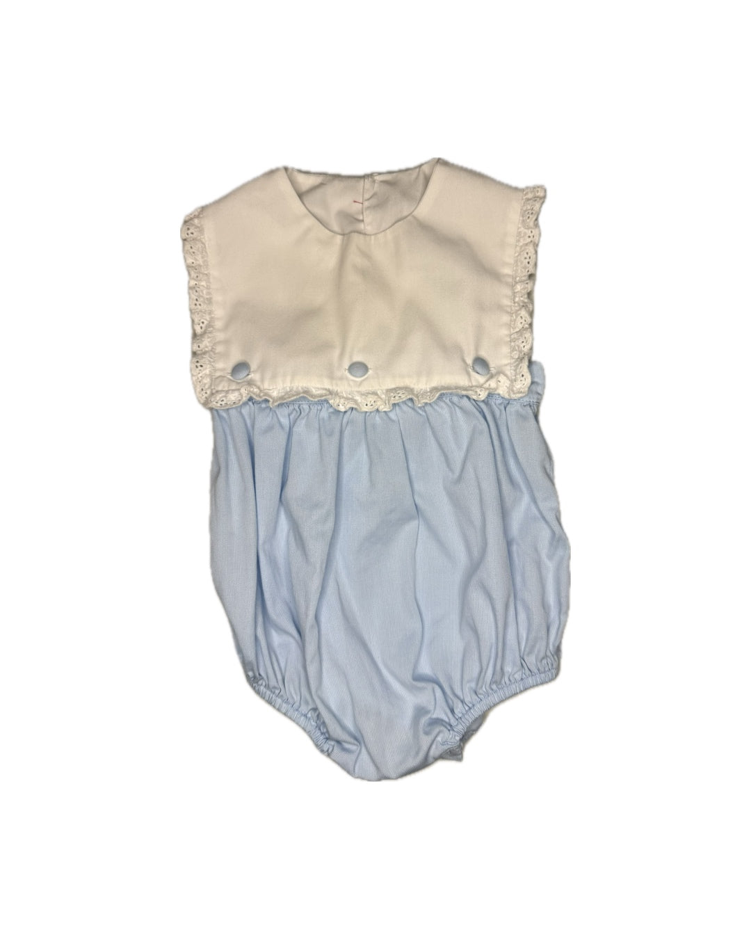 6M Honesty Blue Button Bib Eyelet Bubble