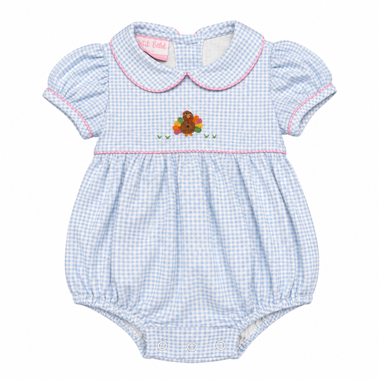3M Petit Bebe’ Pima Knit Blue & Pink Turkey Bubble