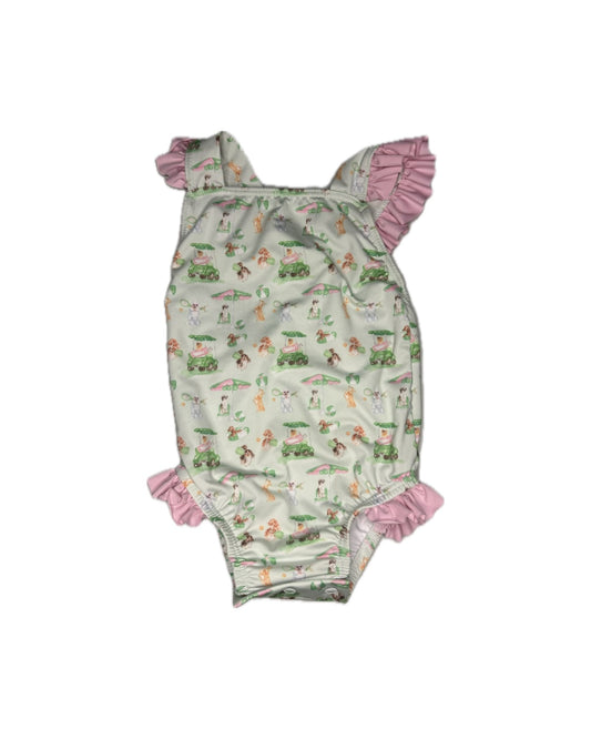 1 Love George Puppy Ruffle One Piece Swimsuit