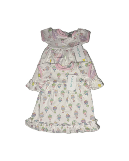 One Size (0/3M) La Luna bday + Hot Air Balloon Knit Dress Bundle