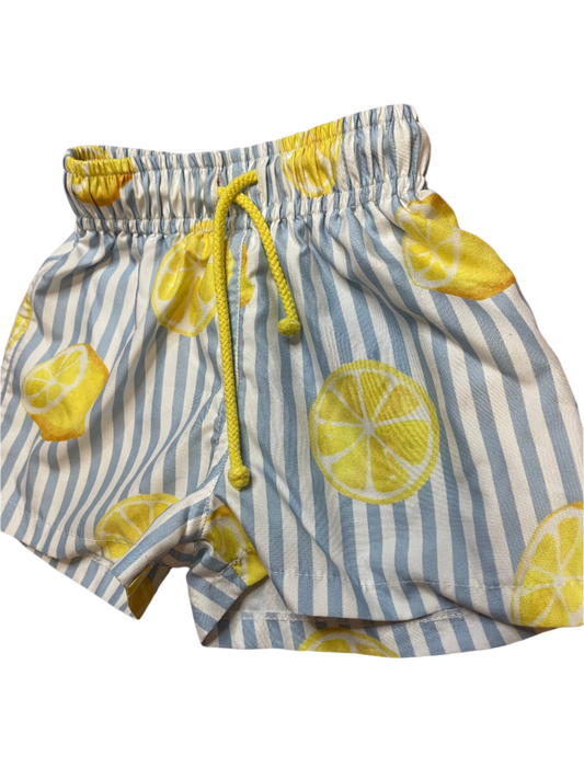 Sz 6/12M Sal & Pimenta Lemon Swim Trunks