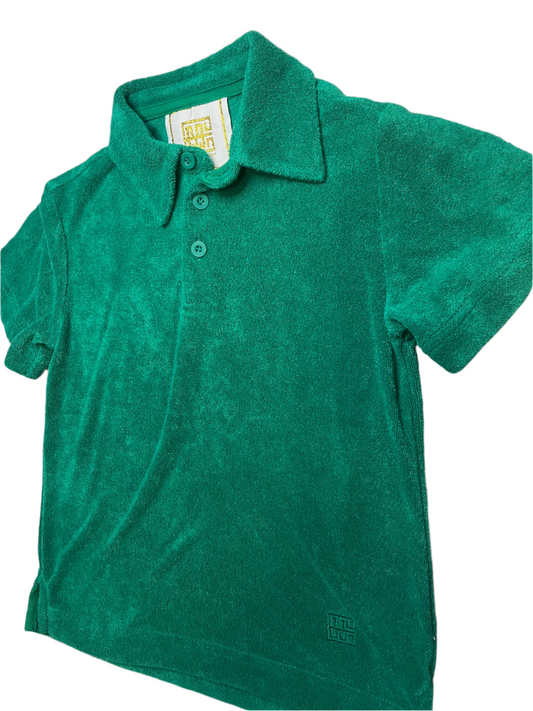 Sz 4/5 Emily McCarthy Green Terry Cloth Polo