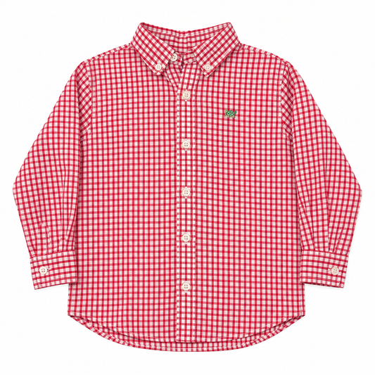 7 J. Bailey Red Windowpane Button Down