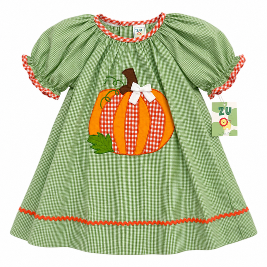 ZU by Petit Ami Pumpkin Appliqué Dress