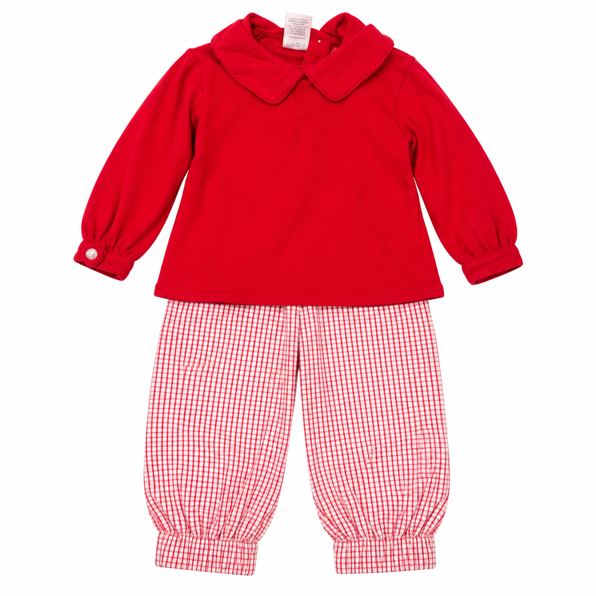 12M Lulu Bebe + Benoit Matisse Christmas Red Pant Set