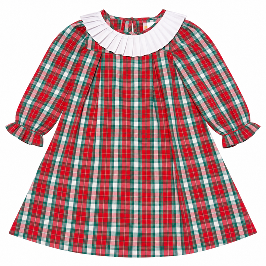 5 Posh Pickle Tartan Ruffle LS Dress