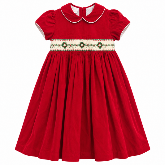 6 Will Beth Red Christmas Wreath Bow Dress