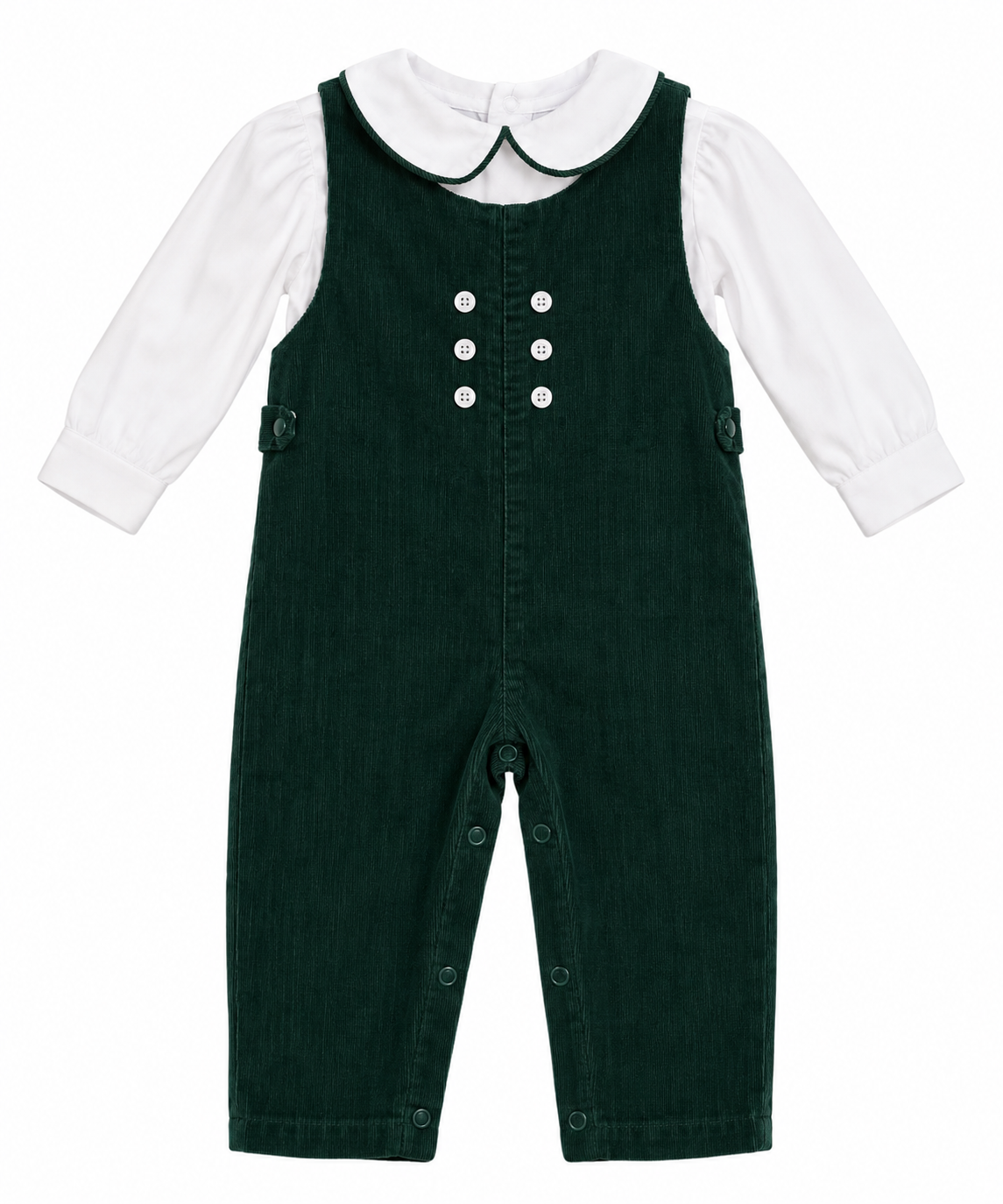 12M Bailey Boys Cord Button Dark Green Longall Set