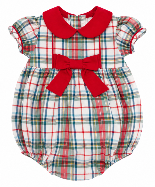 24M Little English Tartan Bow Bubble