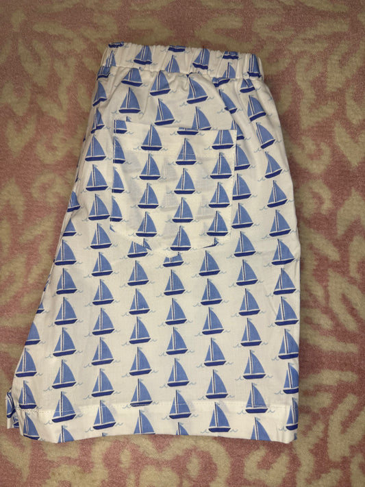 Sz 5 Lilah Hayes Blue Sailboat Shorts