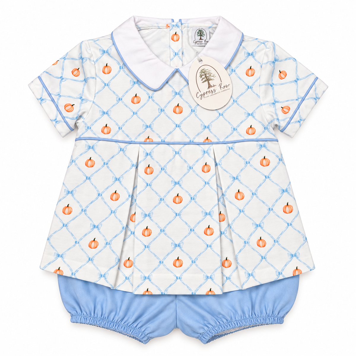 4T Cypress Row Pumpkin Bow Diaper Set