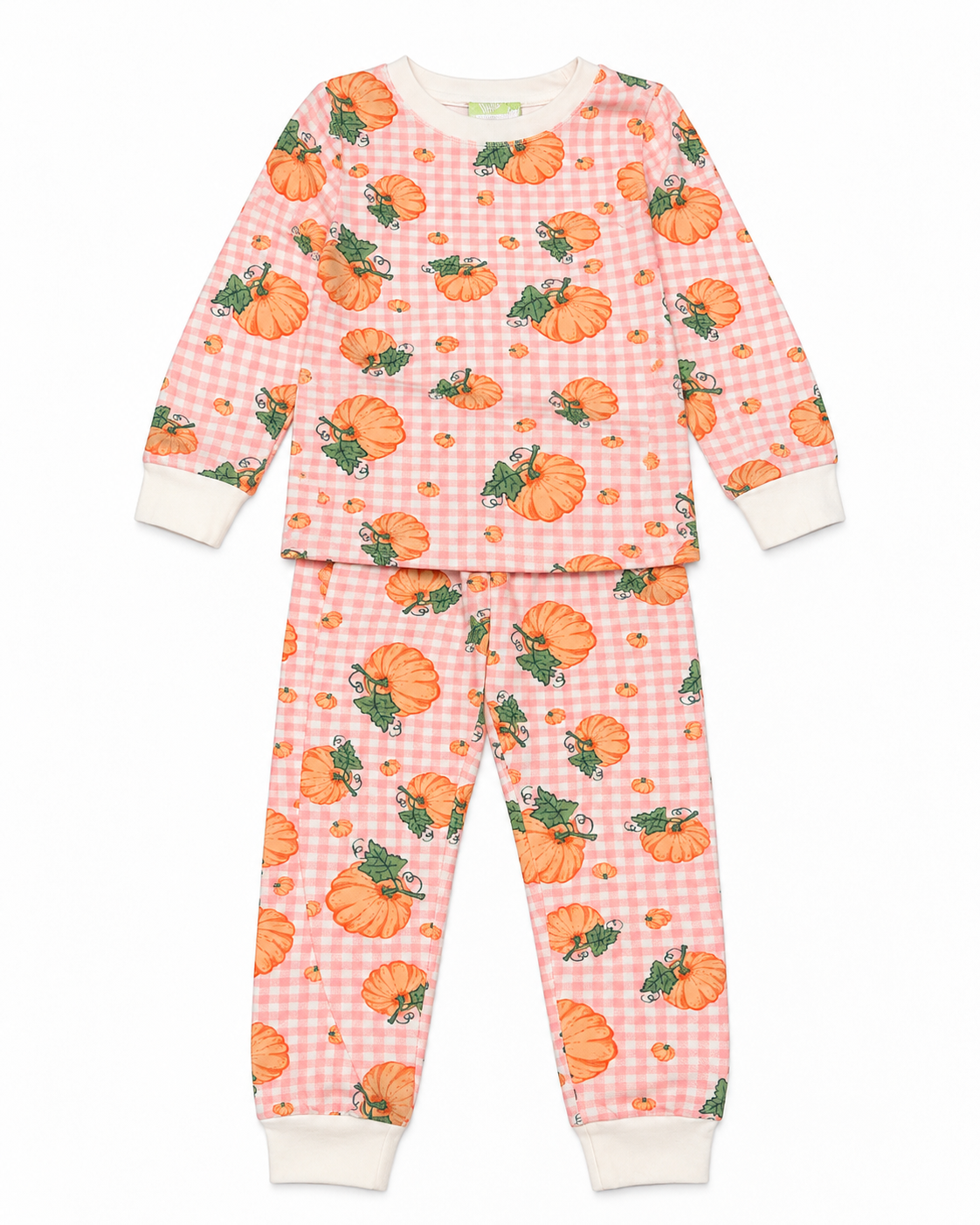 5 Classic Whimsy Pink Gingham Pumpkin Pajama Set