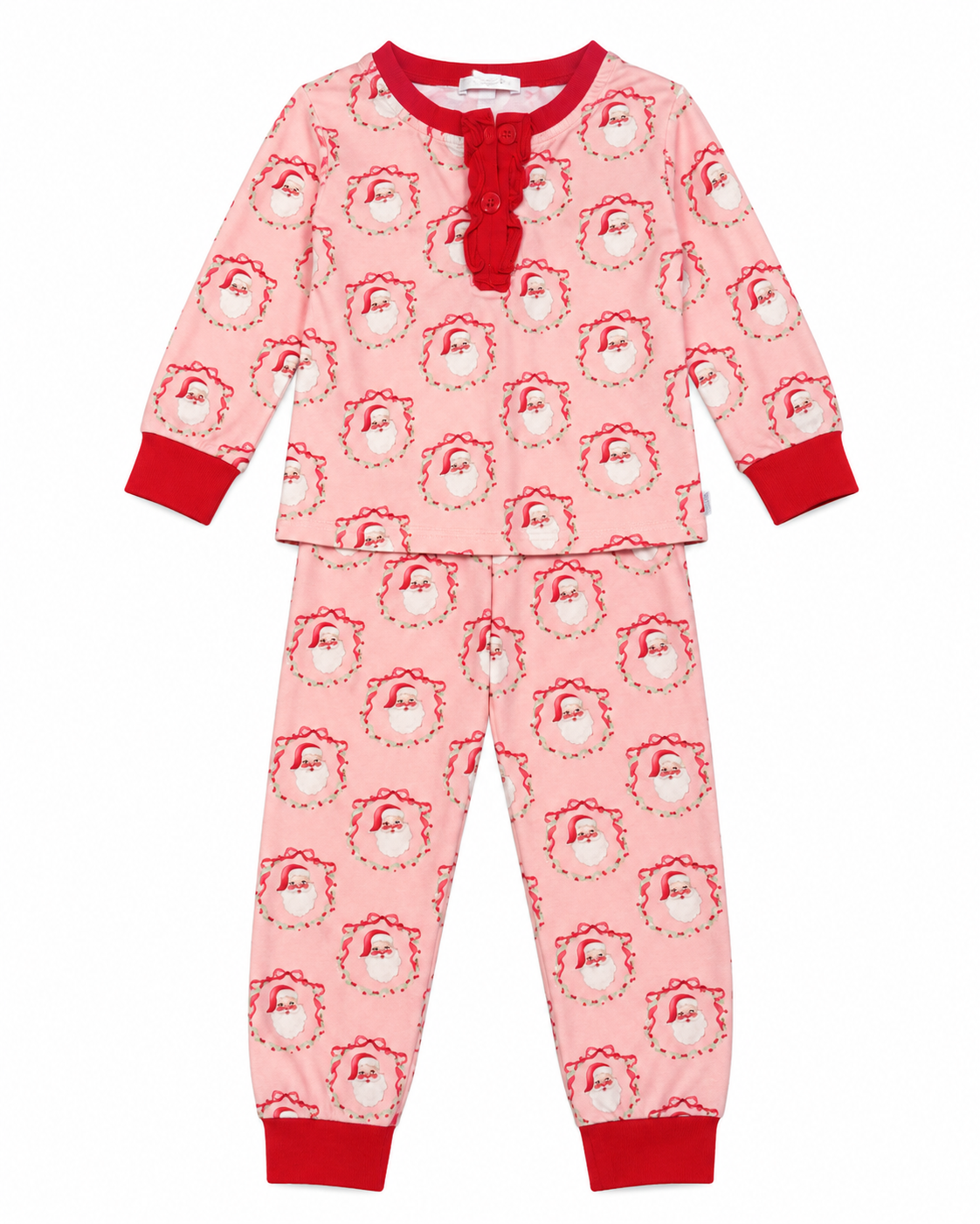 2T Cecil & Lou Red & Pink Vintage Santa Ruffle Panama Set