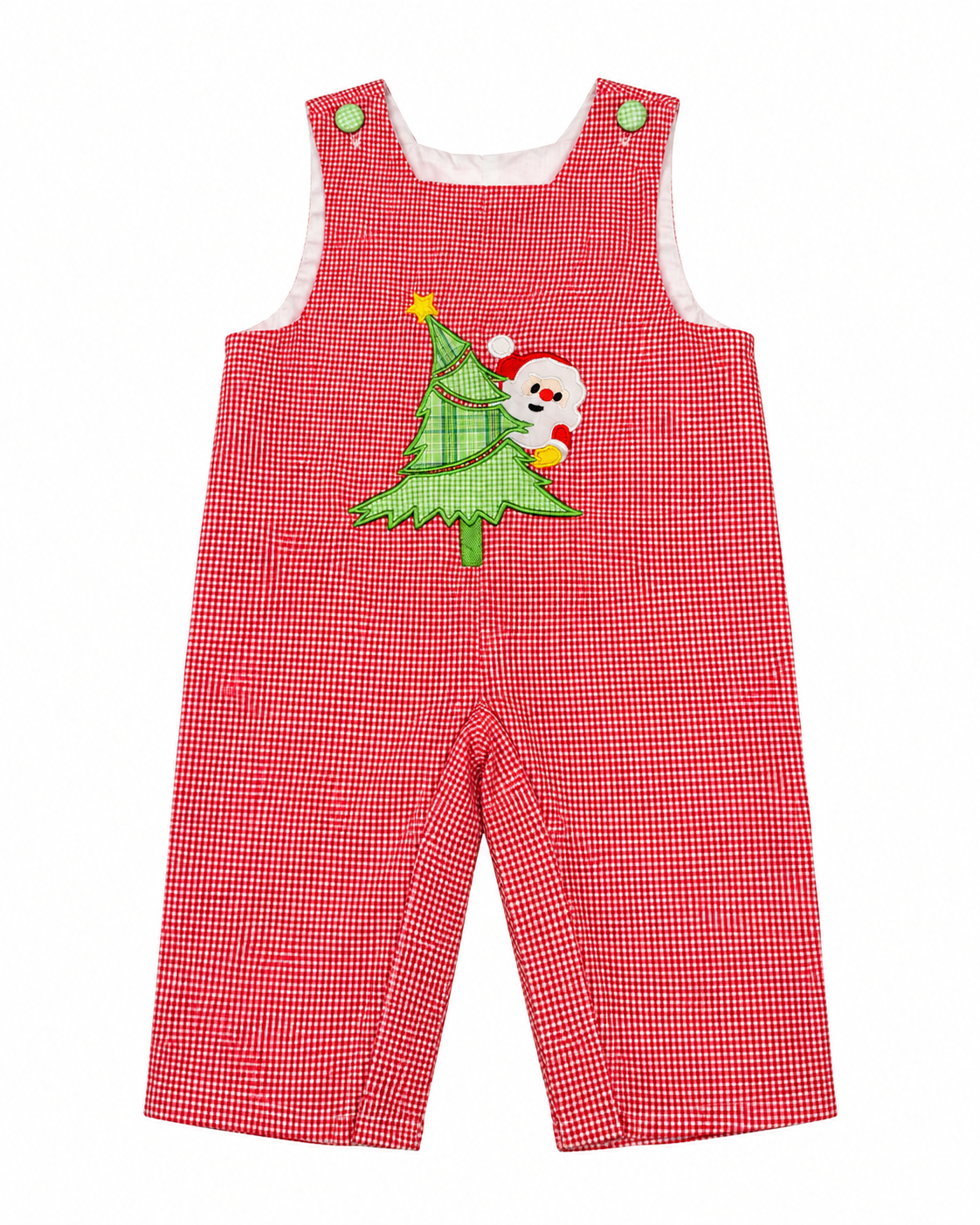 9M Candyland Santa Appliqué Petit Gingham Longall
