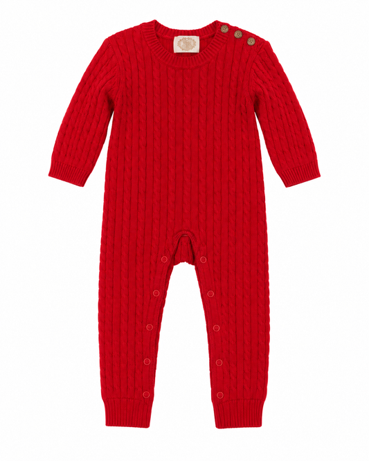 18/24M TBBC Crawford Cable Knit in Richmond Red