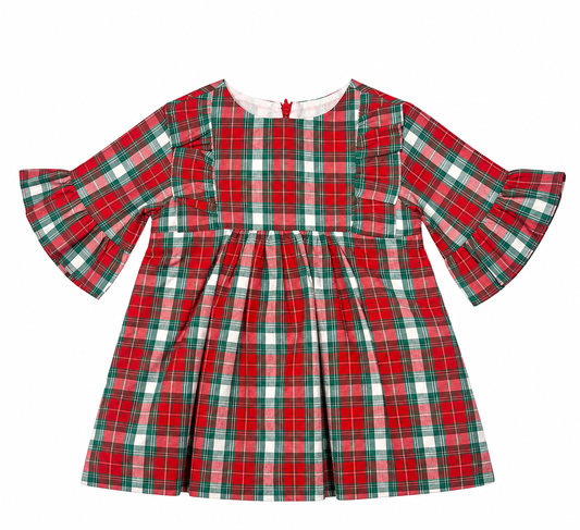 12M Kelly’s Kids LS Ruffle Tartan Dress