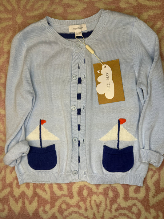 12/18M Angel Dear Sailboat Pocket Sweater