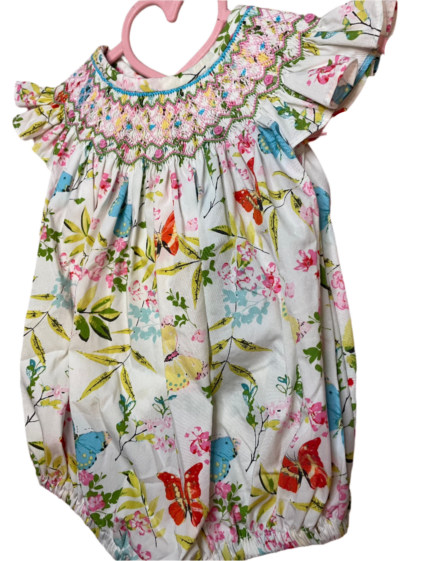 Sz 6M Nola Smocked Butterfly Bubble