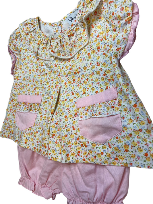 Sz 6M Smockingbird Floral Bloomer Set