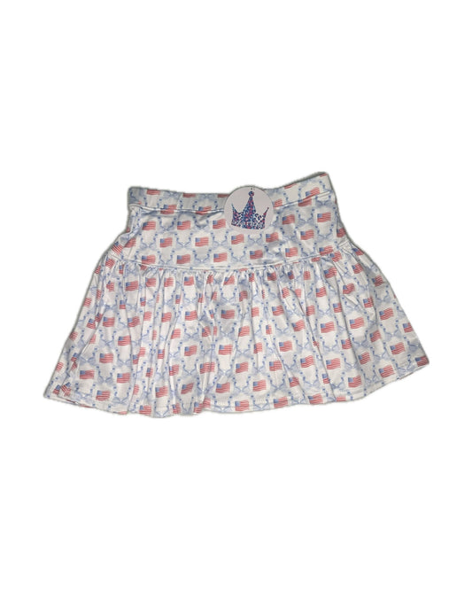 10/12 Azarhia American Flag Bow Skort