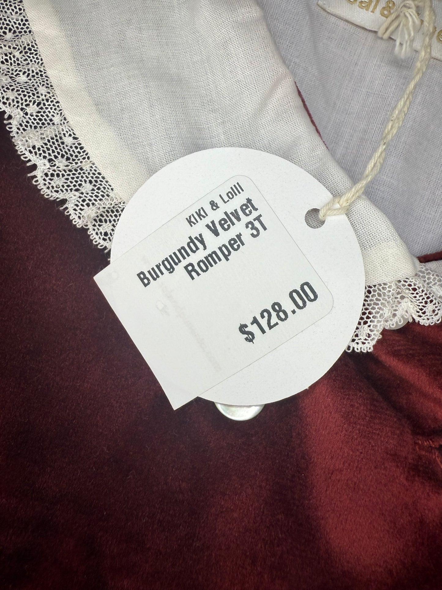 3T Sal & Pimenta Burgundy Velvet Lace Bubble
