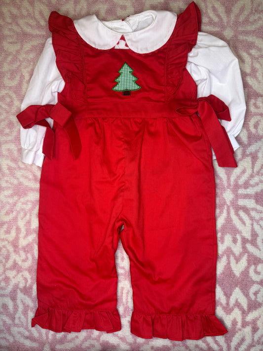 9M Dressie Jessie Smocking + Funtasia Too Christmas Tree Romper Set