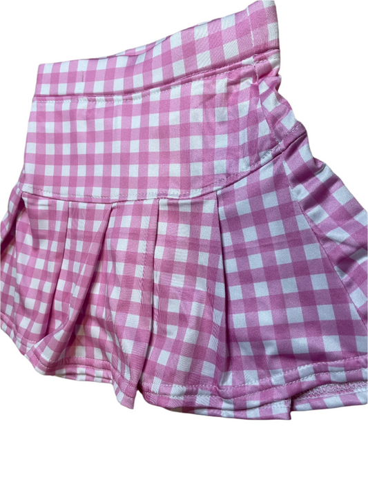 Sz 2/3 Pink Gingham Skort